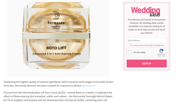 For Fine Lines: Dermanda Boto Lift Face Cream